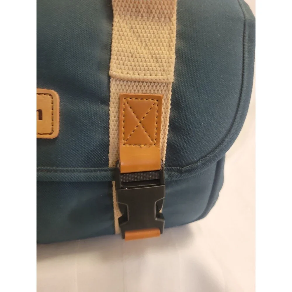 Vtg Canon Camera Bag Organizer Green Pocket Shoulder Strap Carry Case Korea Euc
